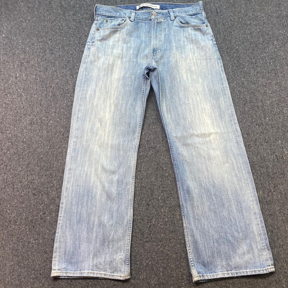 Gap Relaxed Boot Fit Jeans 35x32 Mens Blue Y2K Skater Grunge Light Wash Denim